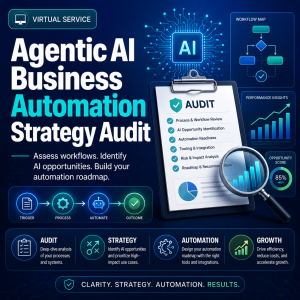 Get a professional Agentic AI Business Automation Strategy Audit from App & Web Developers. We review your business workflows, identify AI automation opportunities, and provide a clear implementation roadmap for custom AI agents, workflow automation, customer support automation, sales follow-up, operations, and internal business systems.